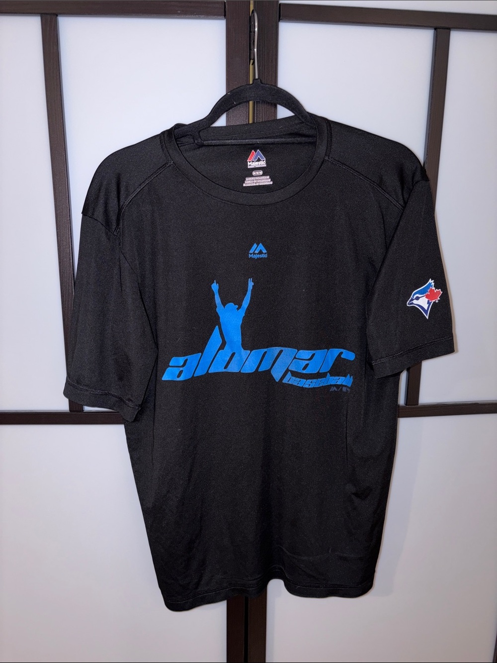 Men’s Alomar Blue Jays Majestic Black Short Sleeve Tee - Size M